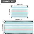 thumbnail image 3 of Aqua Pink Stripes Kitchen Rug Mats 2PCS Non Slip 47" x 20" + 28" x 20" Kitchen Carpet Floor Mat Hallway Rugs Anti Fatigue Doormat Home Decor, 3 of 7