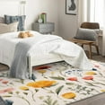 thumbnail image 4 of Floral Rugs for Living Room - 4x5 Rug - Floral Rug - Colorful Flower Area Rug - Botanical Rugs - Spring Plant Girls Carpet S-&257, 4 of 7