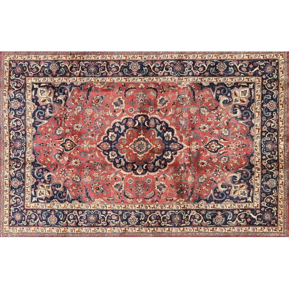 Ahgly Company Machine Washable Indoor Rectangle Traditional Brown Red Area Rugs, 4' x 6'