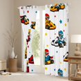 thumbnail image 3 of Manfei Cute Race Car Kitchen Curtains,Kawaii Stars Black Out Curtains Pack of 2 (42x63 Each),White, 3 of 7
