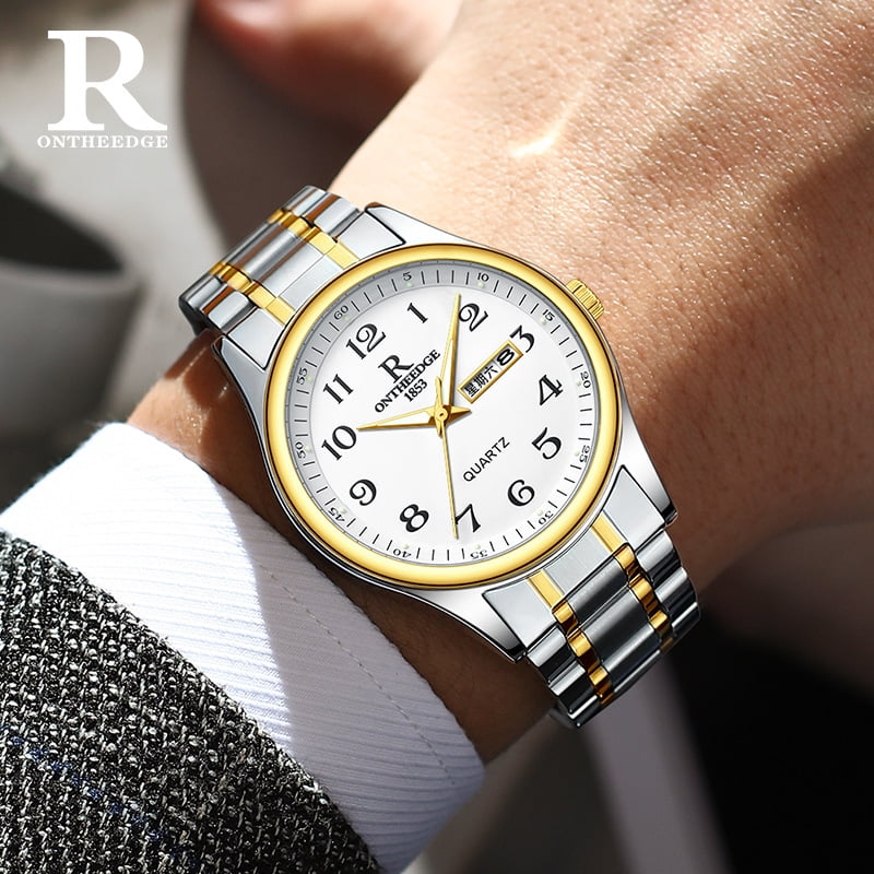 New large-number watch for men, featuring large-number display, waterproof, luminous, business-style and luxury men's wristwatch