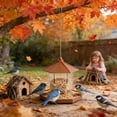 thumbnail image 4 of Tuvgenk Wild Bird Feeders Outdoor Squirrel Proof Hanging Platform Bird Feeder Garden Decorative Plastic Hopper Orange 9x9x8 inch, 4 of 6