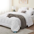 thumbnail image 2 of RUIKASI White Full Duvet Insert Fluffy - Soft Quilted Bed Comforter Full Size, Warm Down Alternative Duvet with Corner Taps, Box Stitched, 82x86 inch, 2 of 6