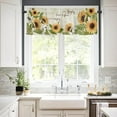 thumbnail image 2 of Kitchen Curtain Valance for Kitchen and Bathroom Room Darkening Rod Pocket Window Treatment Valance,Sunflowers Live Simply Laugh Often Love Deeply Old Newspaper 1 Panel, 54 x 18 Inch, 2 of 5