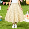 thumbnail image 5 of Tdoqot Girls Plaid Skirts with Pockets- Elastic Waist Cute Summer Flowy Casual Kids Maxi Skirts Khaki Size 8, 5 of 6