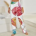 thumbnail image 3 of Sweets And Rainbow Lollipops Pattern Winter Female Pants Flannel High Waist Women Pants Lady Warm Straight Leg Plush Trousers, 3 of 7