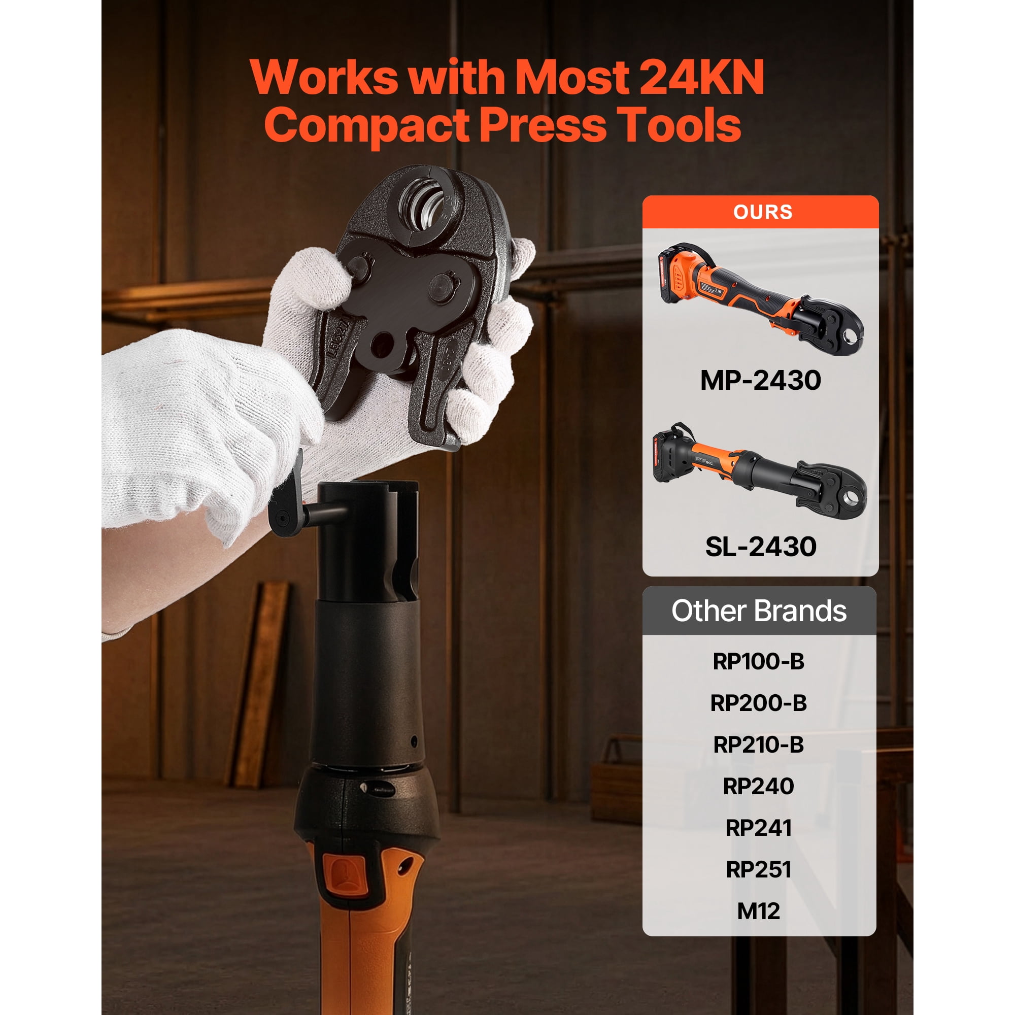 KFFKFF 7/8" Press Jaw for Compact Series Press Tools, Hardened Steel Jaw for High-Pressure HVAC/R Applications - Compatible with 24KN Press Tools for Copper Pipe Connections