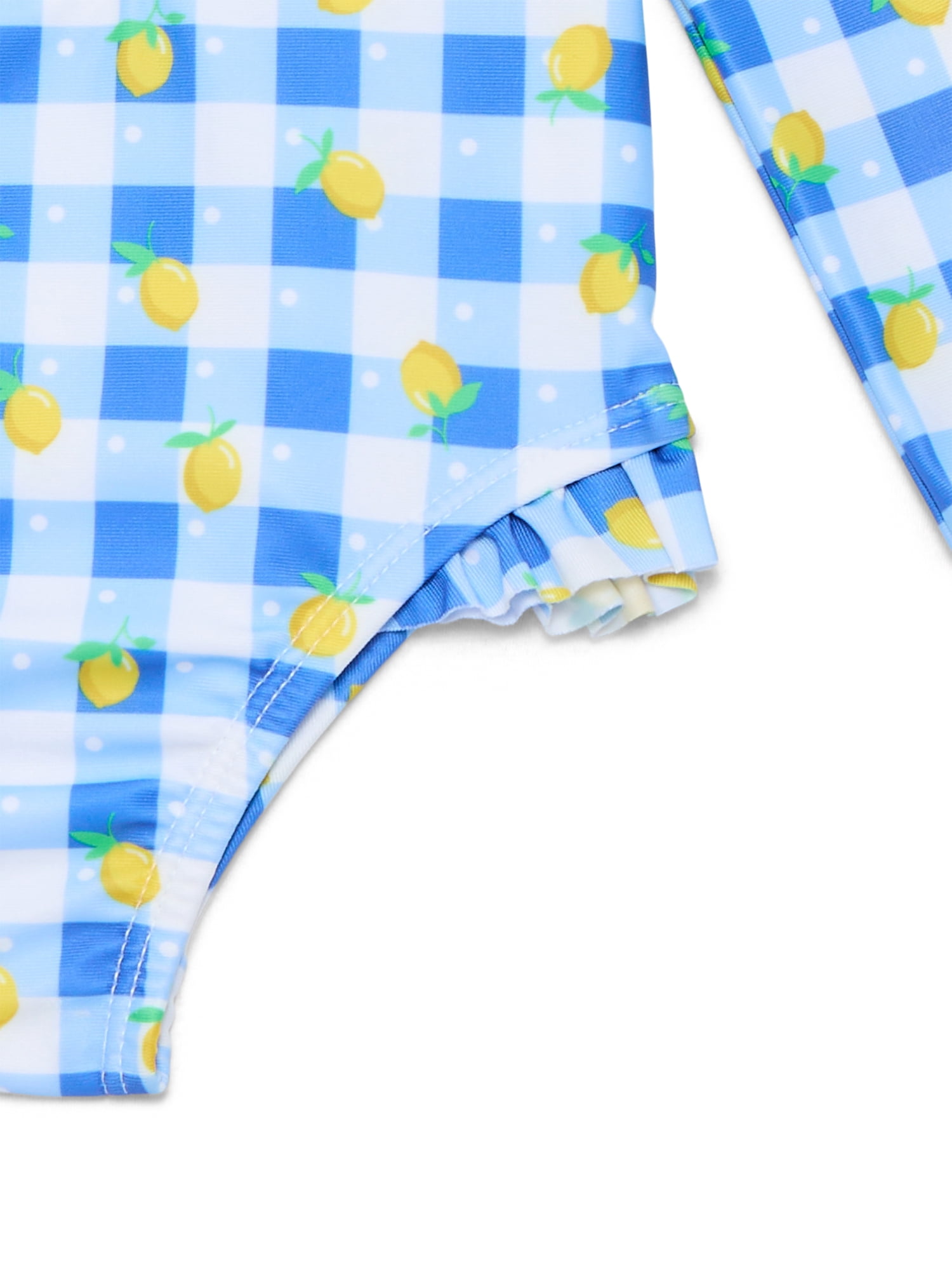 Wonder Nation Toddler Girl Long- Sleeve Zip Rash Guard Swimsuit, Sizes 12M-5T