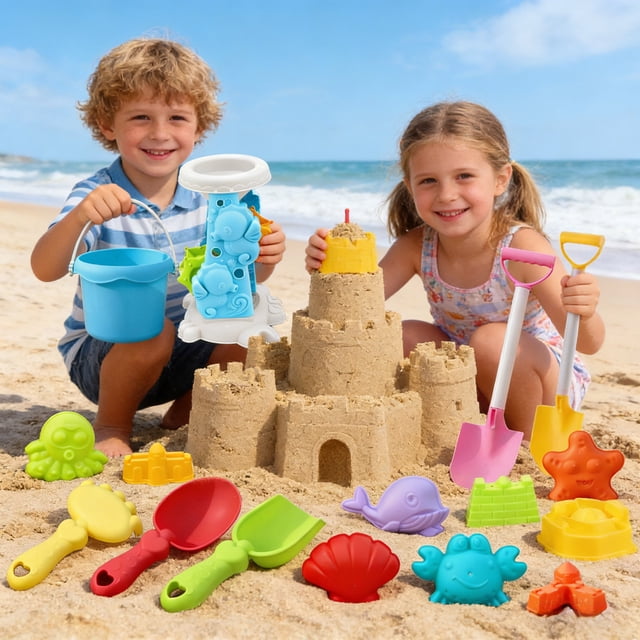 YWIYIUD 1 Set Practical Summer Beach Toys Includes Shovel Sand Bucket and Cute Model Portable and Durable Beach Toys for Adults and Teens Beach Outdoor Activities