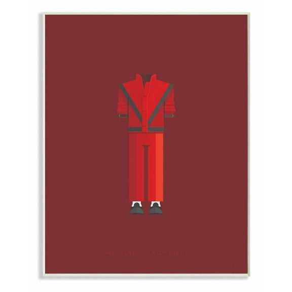 Stupell Industries Michael Jackson Red Famous People Characters Fashion Design Wall Plaque by Fred Birchal