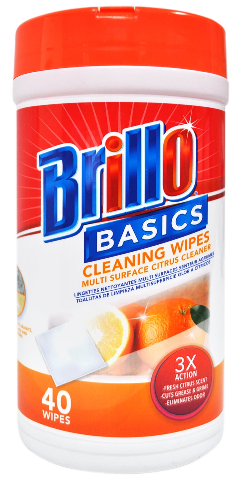Brillo Basics Wipes Orange 40 Count