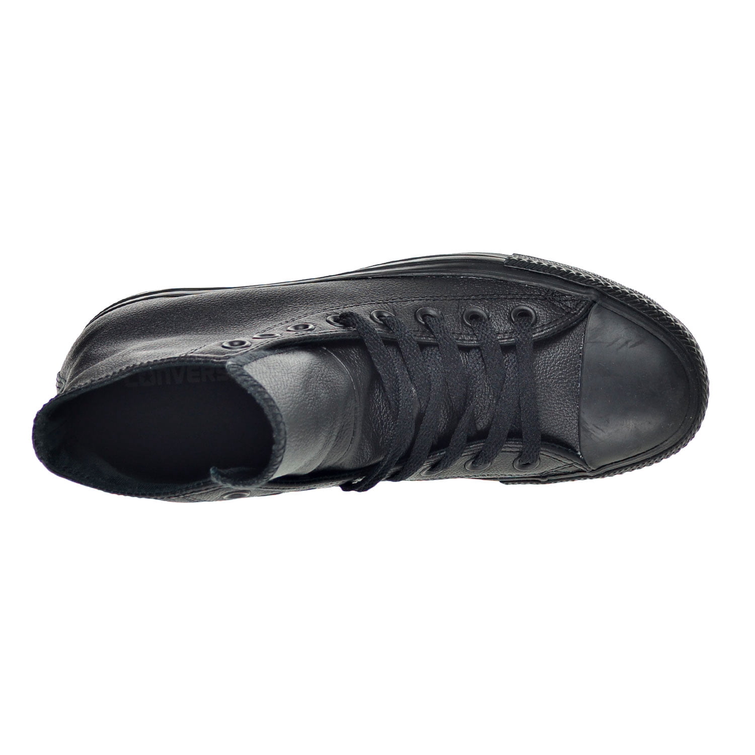 Converse All Star High Top | Black Tumbled Leather | Unisex W-11 / M-9 Converse All Star Chuck Taylor black canvas high-top unisex  main image 3