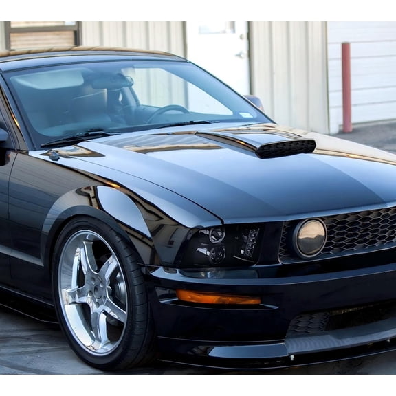 Fit 2005-2009 Ford Mustang GT LED Halo Projector Headlights Lamps Black/Smoke