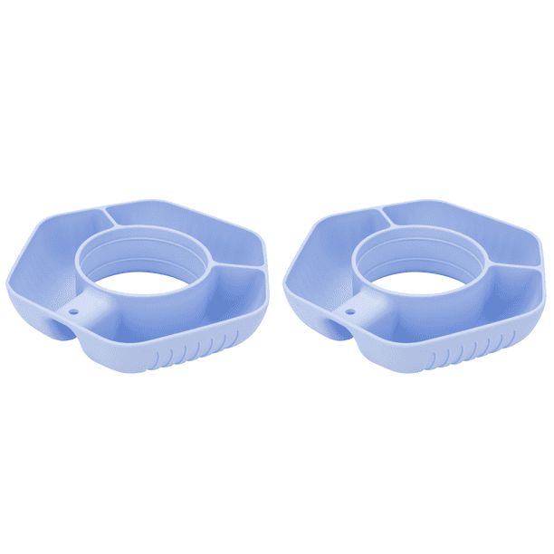Snack Bowl Recipiente Silicona para Refrigerios Anillo 40 Oz (claro) Azul