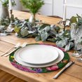 thumbnail image 2 of Spring Flowers Round 15 Inch Placemats Set of 6, Purple Boho Farmhouse Botanical Florals HeatResistant Non Slip Place Mats for Dining Table, Wipeable Braided Kitchen Table Mats for Housewarming, 2 of 9