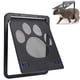 thumbnail image 5 of Puerta mosquitera de plástico negra con diseño de huellas de perro para gatos y perros pequeños., 5 of 12