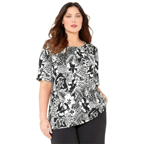 Catherines Women's Plus Size Suprema Short Sleeve Scoopneck Tee