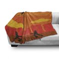 thumbnail image 3 of Circus Soft Flannel Fleece Throw Blanket, Retro Businessman Walking on Tightrope in Balance and 2 Men Holding Safety Net, Cozy Plush for Indoor and Outdoor Use, 60" x 80", Multicolor, by Ambesonne, 3 of 6