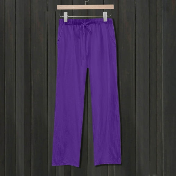 SIYUDAN Women'S Pants Women'S Casual Pants Purple Adult Baggy Pants Women Womens Lounge Pants High Waisted Wide Leg Pants For Women Womens Capris For Summer