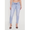 thumbnail image 3 of Women's Three Button Frayed Waistband Rolled Cuff Skinny Jeans, 3 of 4