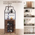 thumbnail image 2 of Rustic brown bar gabinete para de esquina almacenamiento con iluminación led, adjustable estantes y glass holder as liquor organizer in home muebles, 2 of 7
