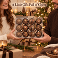 thumbnail image 5 of KFUIRDE Vintage Painted Christmas Ornaments Set 12pc, Warm Brown Retro Tree Decor with Shatterproof Hanging Balls, Vintage Style Accents for Christmas Tree Mantel Wreath, Holiday Display, 5 of 8