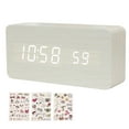 thumbnail image 1 of Amdohai Réveil Numérique en Bois 8 Niveaux de Luminosité Réglable Horloge Numérique avec, 1 of 9