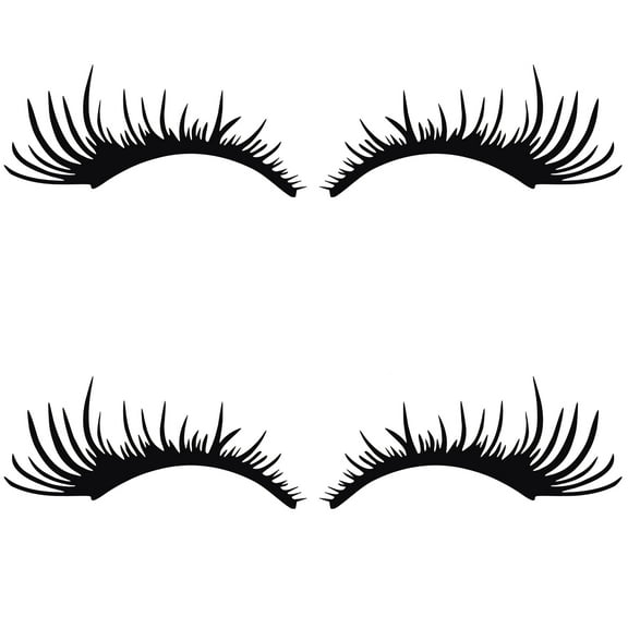 LABSERRON 2 Pairs 9.82X4.32Inch Car Headlight Eyelashes Decal for Fashionable Auto Exterior Accessories