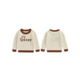 thumbnail image 3 of Aojekbee Toddler Girls Sweater Letter Embroidery Contrast Color Long Sleeve Pullovers Fall Winter Kids Clothes Baby Jumpers Tops, 3 of 10