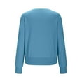 thumbnail image 4 of GUZOM Sweaters Womens Blue V-Neck Long Sleeve Knit Top - Nylon Spandex Stretchy, All-Day Comfort for Daily/Office, Slightly Tailored Fit, Ribbed Cuffs, S-XXL,Size M, 4 of 4
