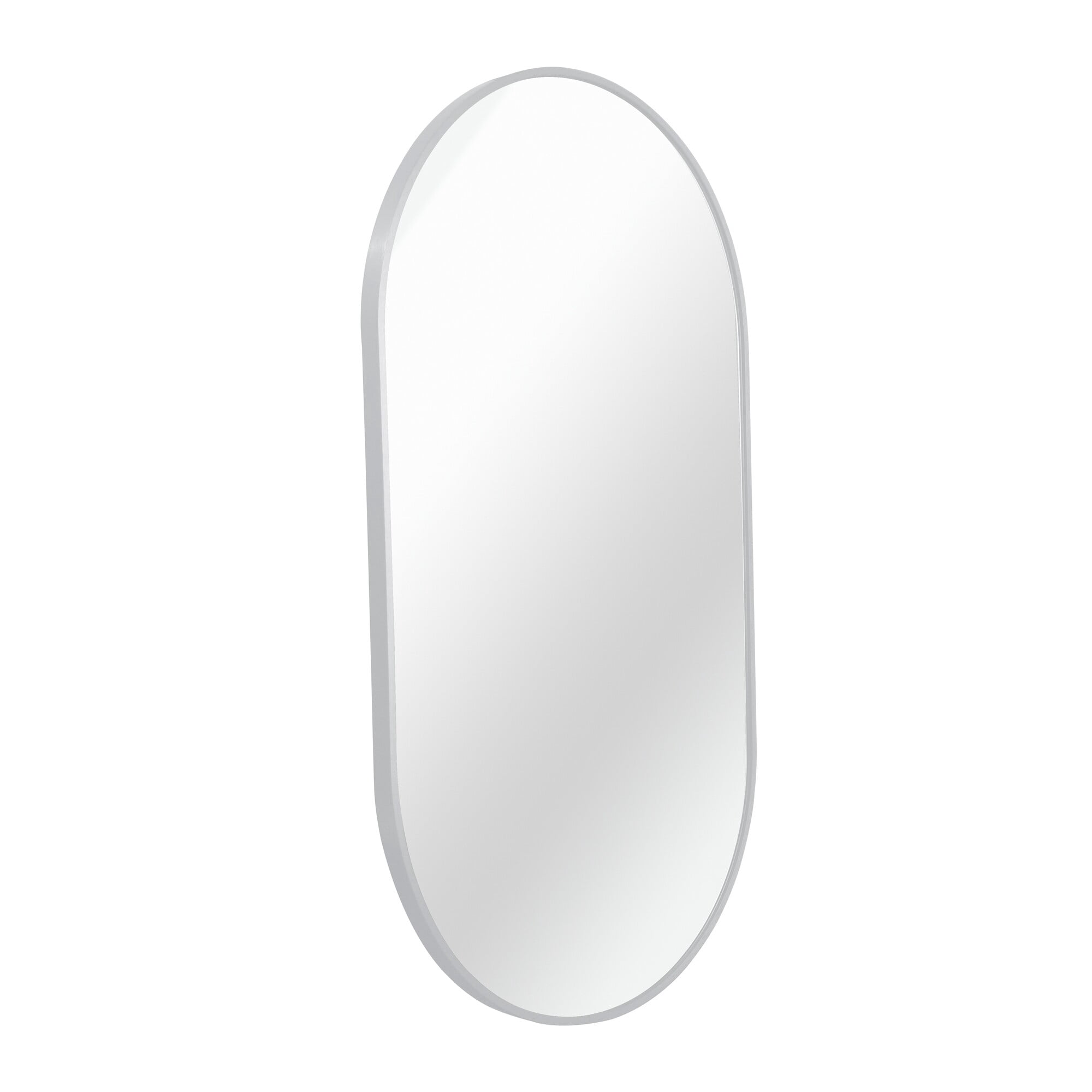 Noble House 20"x 33" Oval Metal Wall Mirror, Vanity Mirror for Bathroom, Bedroom & Living Room, Silver