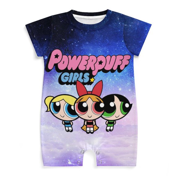The Powerpuff Girls Baby Romper Short Sleeve Bodysuits Soft Rompers Summer Clothes One-Piece Jumpsuits Outfits 0-3M