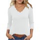 thumbnail image 3 of Conjuntos de trabajo para mujer,Blusa informal con cuello en V para mujer, manga corta, poliéster suave y cómodo, para uso diario, sopatenor, 3 of 9