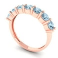 thumbnail image 2 of 1.05 ct Brilliant Round Cut Natural Swiss Blue Topaz 18K Rose Gold Stackable Band SZ 7.5, 2 of 6