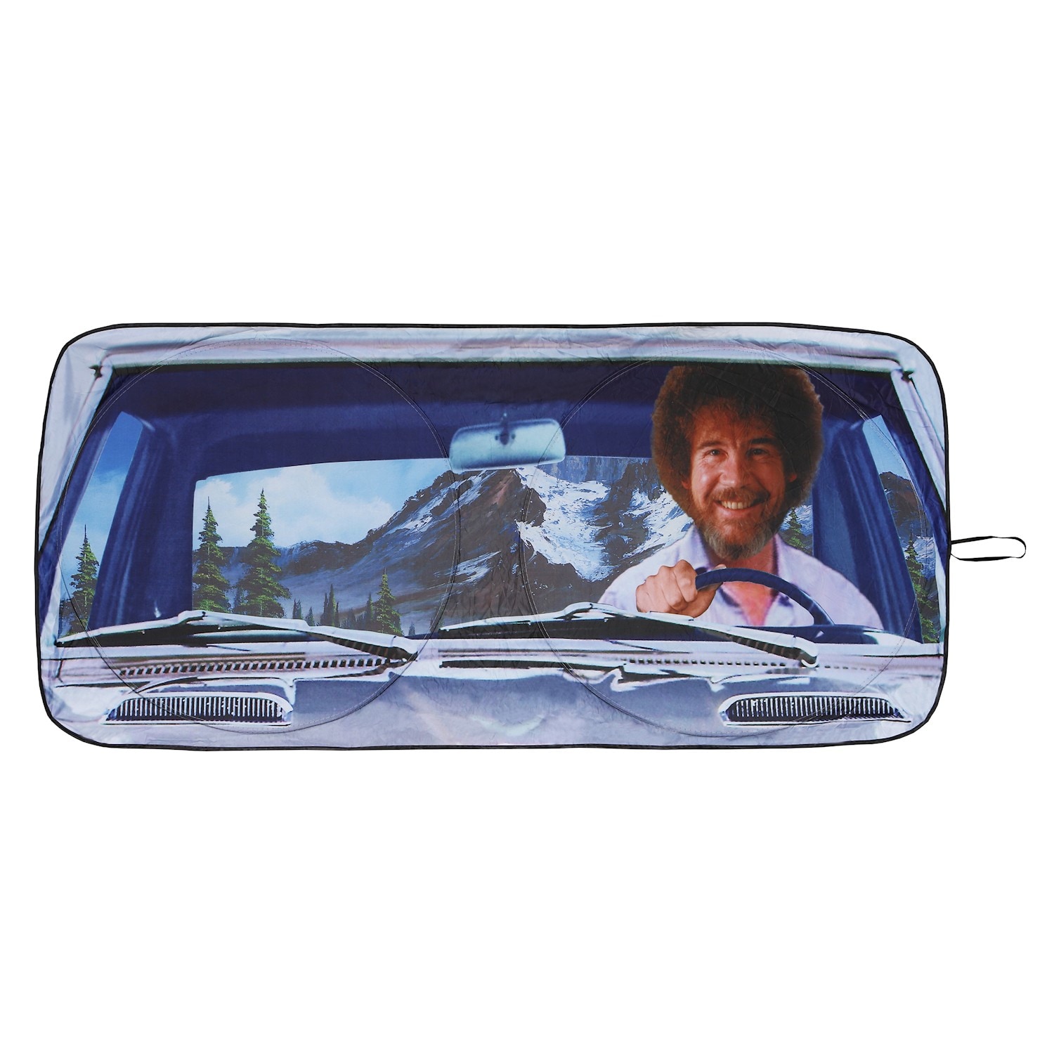 Surreal Bob Ross Car Sunshade, Joy of Painting Auto Windshield Screen 59.5" x 27" - image 2 of 9