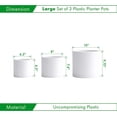 thumbnail image 2 of 10 Inch 12 Inch 14 Inch, Set of 3 Plastic Planter Pots for Plants with Drainage Hole and Seamless Saucers, White Color, XX-Large, 2 of 7