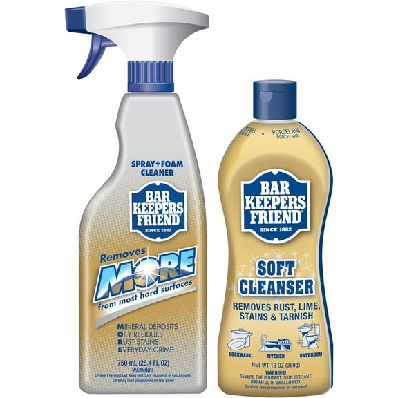 Soft Cleanser (13 oz) and MORE Spray   Foam (25.4 oz) Multipurpose Cleaner Bundle, Stain & Rust Remover for Multi Surface Bathroom, Kitchen & Outdoor Cleaning