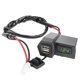thumbnail image 3 of Adaptador de cargador USB dual universal para motocicleta con voltímetro, color verde, 3 of 14