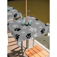 thumbnail image 2 of Square Outdoor Tablecloth with Umbrella Hole Pet Paw Printed Outside Table Cloth Waterproof Patio Table Cover Modern Black Grey Watercolor Dog Claws Zipper Tablecloths for Picnic Camping 54x54 Inch, 2 of 8