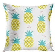ARHOME Colorful Ananas Pineapple Pattern Green Beautiful Pillow Case 16x16 Inches Pillowcase