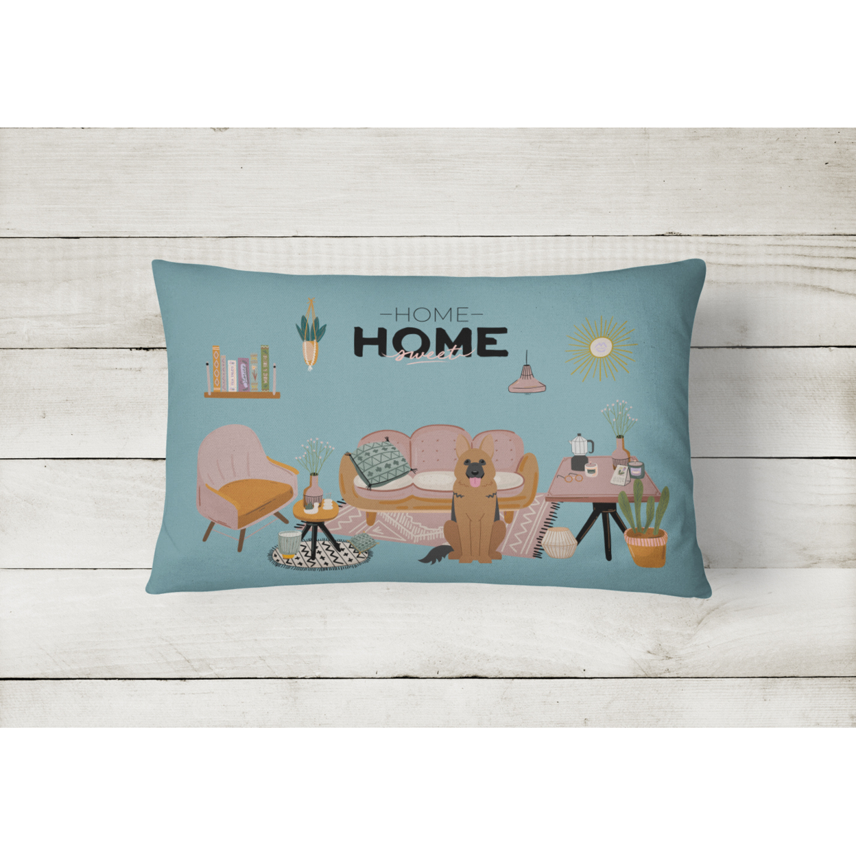 German Shepherd Sweet Home Canvas Fabric Decorative Pillow