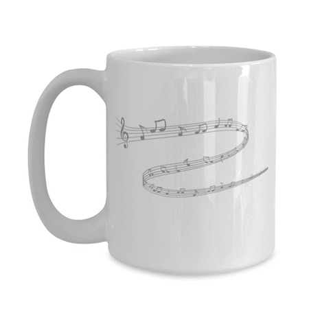 

Muscial Notes Coffee Mug Coffee Cup - White 15oz