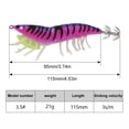 thumbnail image 4 of Señuelo Luminoso para Pesca Mar Camarón Patas Blandas Anzuelos Calamar Cebo () Púrpura, 4 of 4