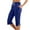 Royal Blue#119, variant on Evdexr Womens Petite Capris Yoga Drawstring Joggers Cropped Pant Side Slit Dressy Workout Sweatpants Knee Length Lightweight Summer Trouser with Pockets Green S