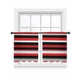 thumbnail image 2 of Red Black Sheer Curtains 45 Inches Long 2 Panels Grey Stripes Abstract Modern Geometric Stripe Light Filtering Semi Sheer Window Curtains Drapes for Bedroom Living Room 52"x45", 2 of 7