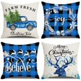 thumbnail image 1 of 4 Pieces Christmas Pillowcase,45x45cm Square Christmas Linen Pillowcase,christmas Pillowcase For Sofa,christmas Cushion Coverchristmas Peach Skin Prin, 1 of 5