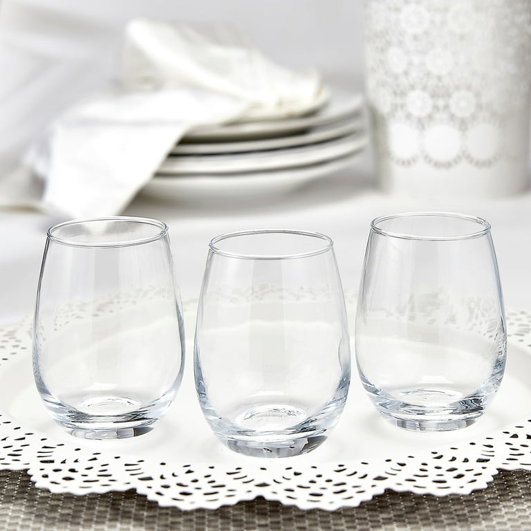 96 Perfectly Plain collection stemless wine glasses