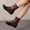 Brown, variant on Women's Fashionable Casual Versatile Cool and Stylish Winter Round Toe Color Matching Fashion Flat Ankle Boots Brown