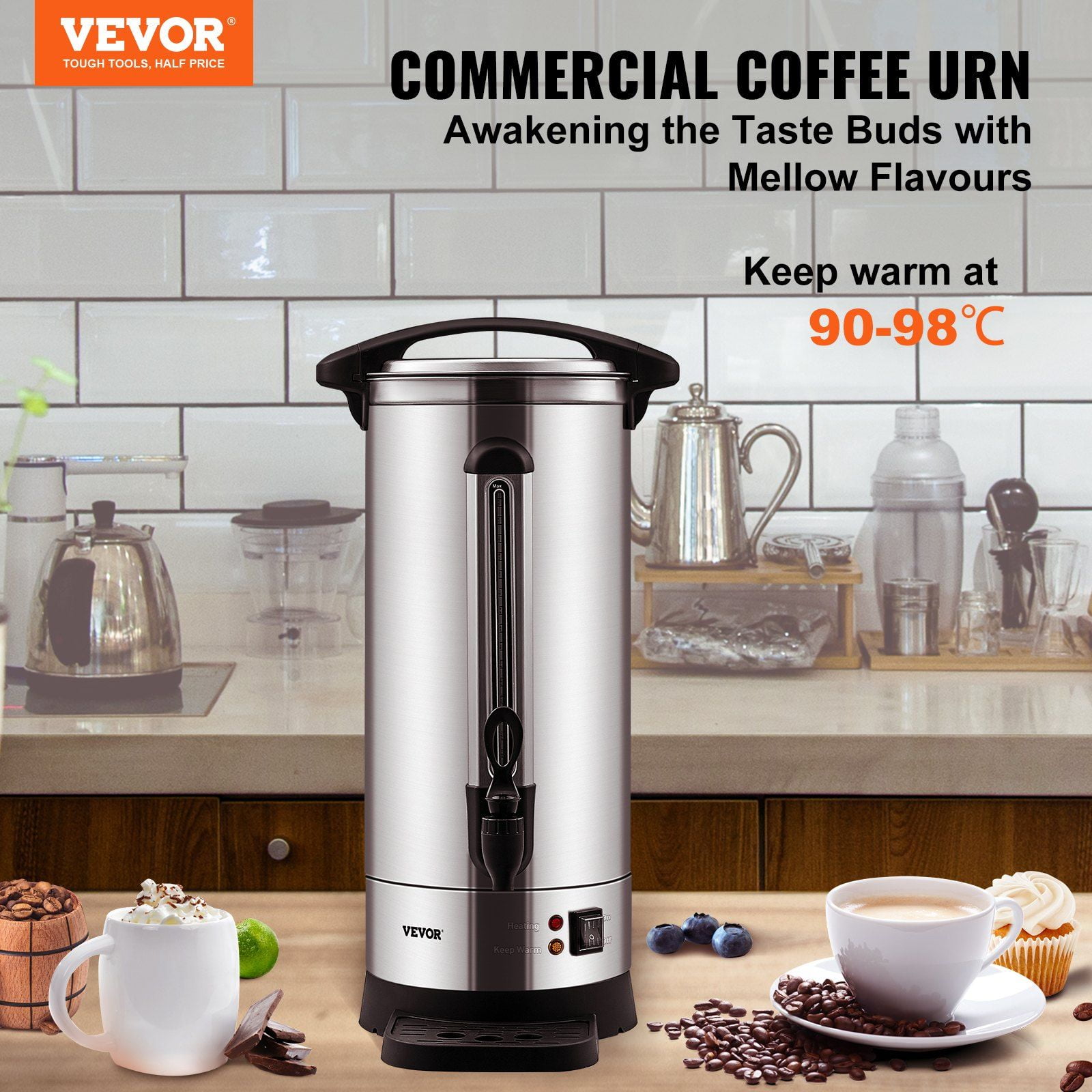 Hamilton Beach URN Coffee Maker for 100 Cups - Brushed Aluminium - Walmart .com