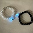 thumbnail image 2 of GKNET 1Pair Heart Magnetic Couple Bangles Adjustable Bracelet Luminous Couple Bracelet-White Black, 2 of 9
